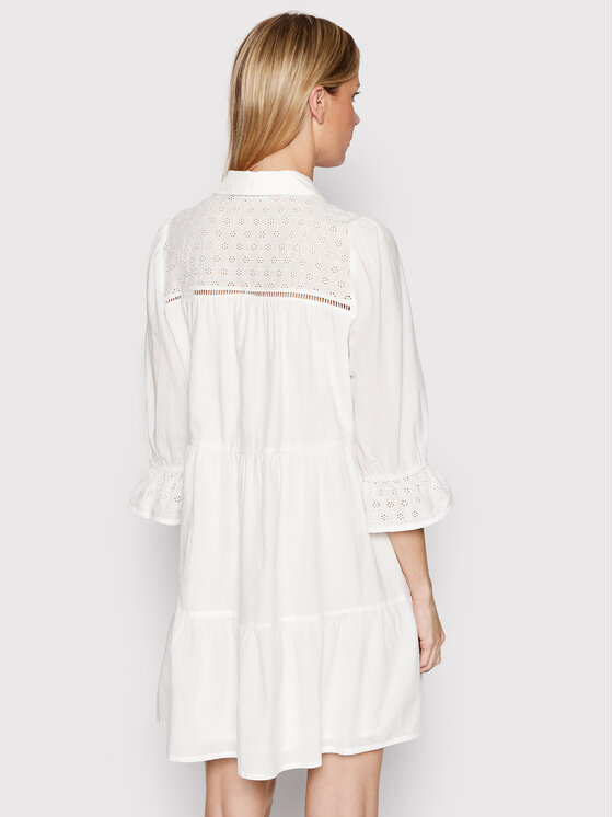 Vero Moda Sukienka koszulowa Amina 10263672 Biały Relaxed Fit zdjęcie nr 3
