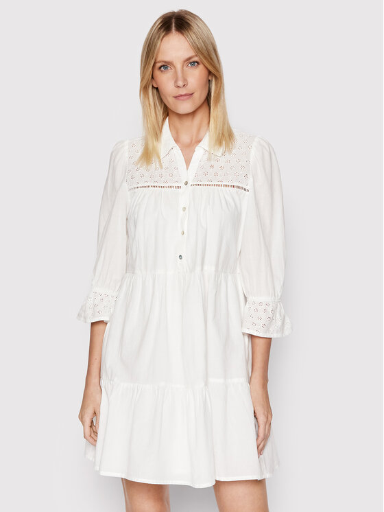 Vero Moda Sukienka koszulowa Amina 10263672 Biały Relaxed Fit
