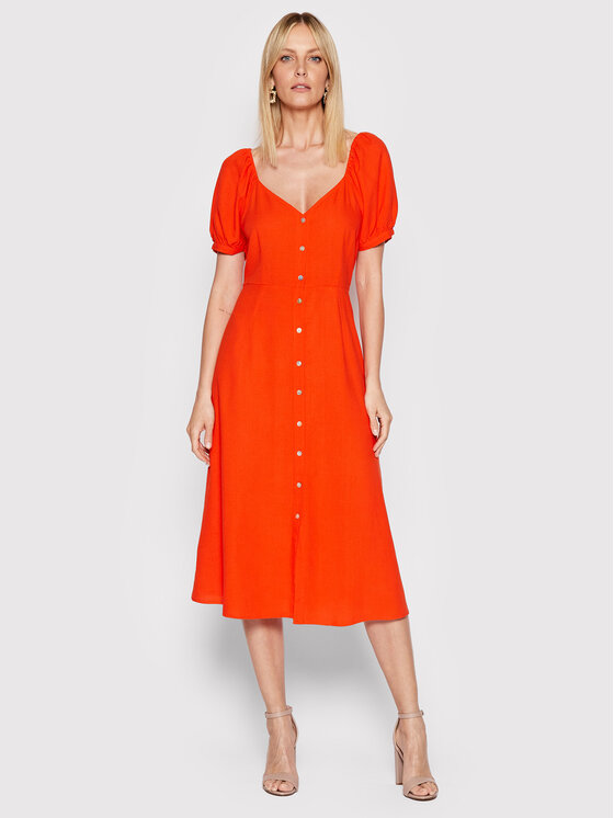 Vero Moda Sukienka koszulowa Jesmilo 10260300 Pomarańczowy Regular Fit zdjęcie nr 2
