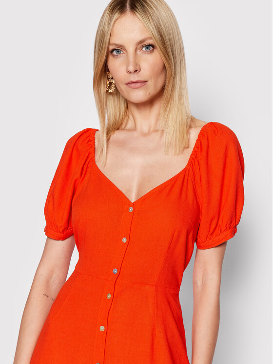 Vero Moda Sukienka koszulowa Jesmilo 10260300 Pomarańczowy Regular Fit zdjęcie nr 4