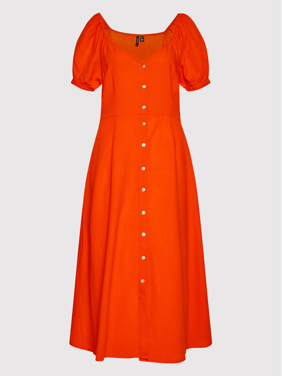 Vero Moda Sukienka koszulowa Jesmilo 10260300 Pomarańczowy Regular Fit zdjęcie nr 5
