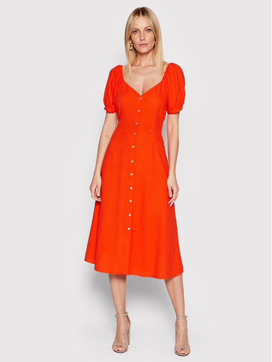 Vero Moda Sukienka koszulowa Jesmilo 10260300 Pomarańczowy Regular Fit