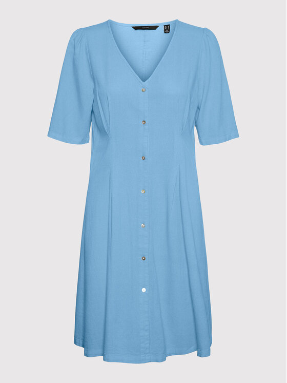 Vero Moda Sukienka koszulowa Jesmilo 10260355 Niebieski Regular Fit