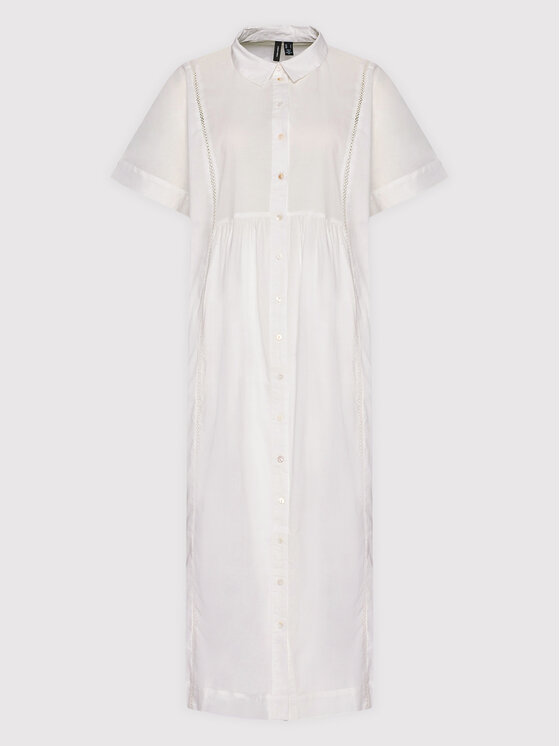 Vero Moda Sukienka koszulowa Jilla 10260810 Biały Relaxed Fit zdjęcie nr 5
