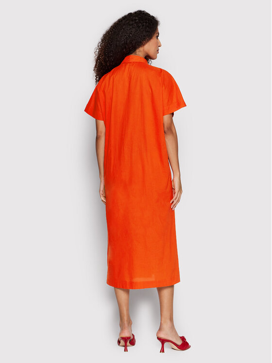Vero Moda Sukienka koszulowa Jilla 10260810 Pomarańczowy Relaxed Fit zdjęcie nr 3