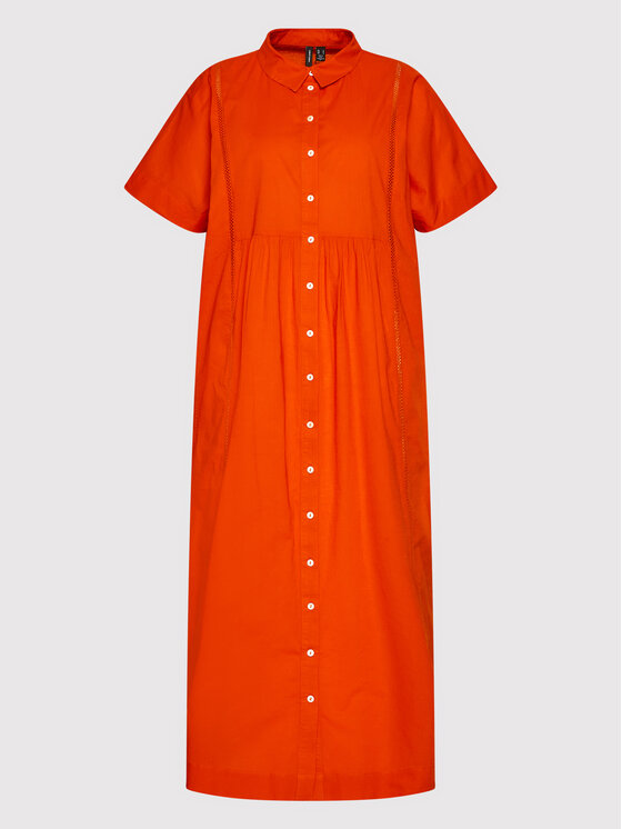 Vero Moda Sukienka koszulowa Jilla 10260810 Pomarańczowy Relaxed Fit zdjęcie nr 5