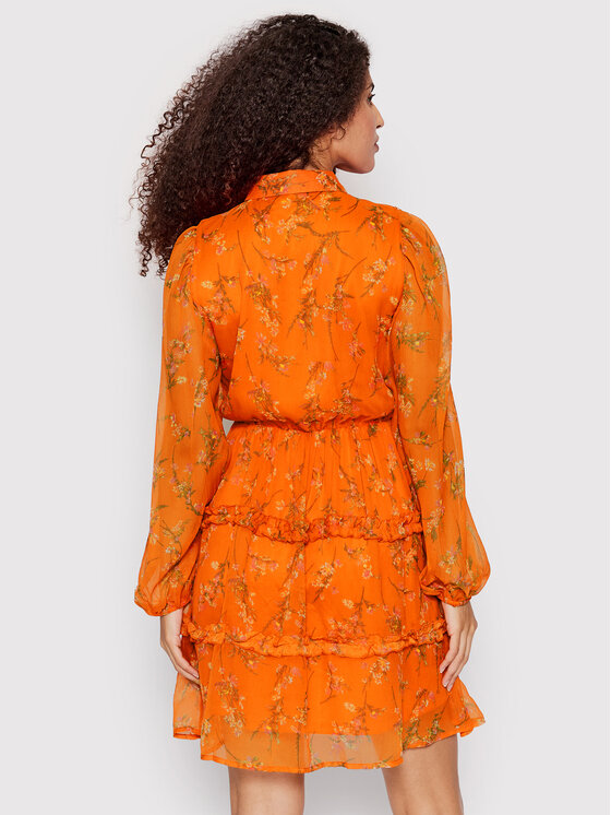 Vero Moda Sukienka koszulowa Kaya 10267353 Pomarańczowy Regular Fit zdjęcie nr 3