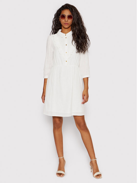 Vero Moda Sukienka koszulowa Prilla 10265202 Biały Regular Fit zdjęcie nr 2