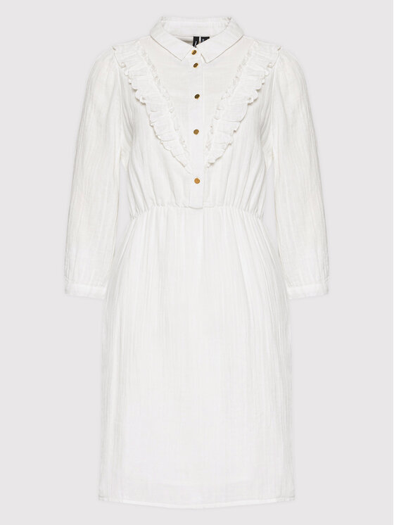 Vero Moda Sukienka koszulowa Prilla 10265202 Biały Regular Fit zdjęcie nr 5