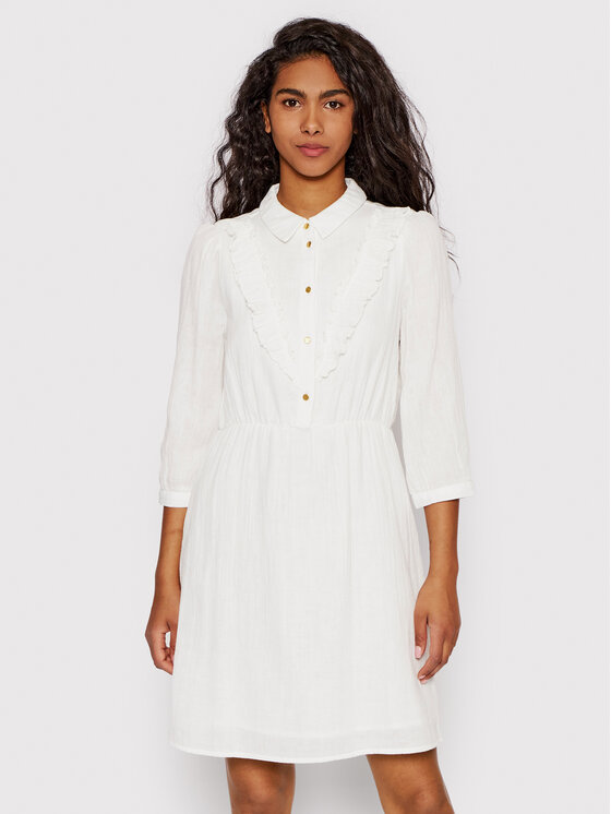 Vero Moda Sukienka koszulowa Prilla 10265202 Biały Regular Fit
