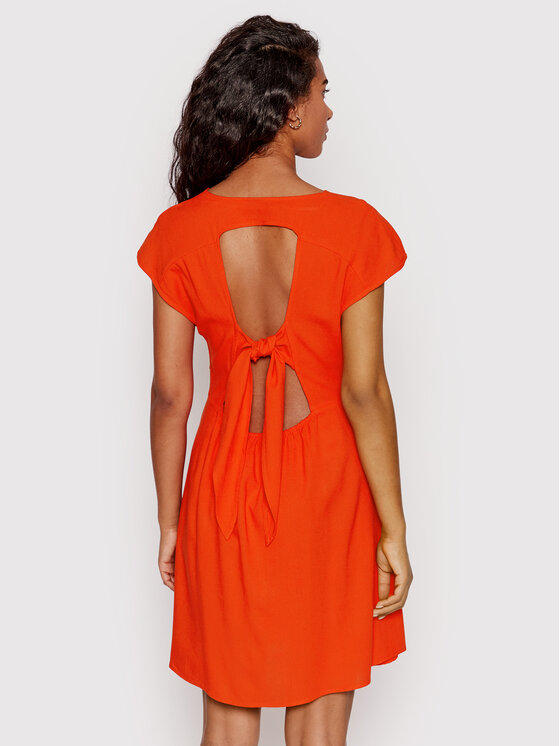 Vero Moda Sukienka letnia Jesmilo 10260353 Pomarańczowy Regular Fit zdjęcie nr 3