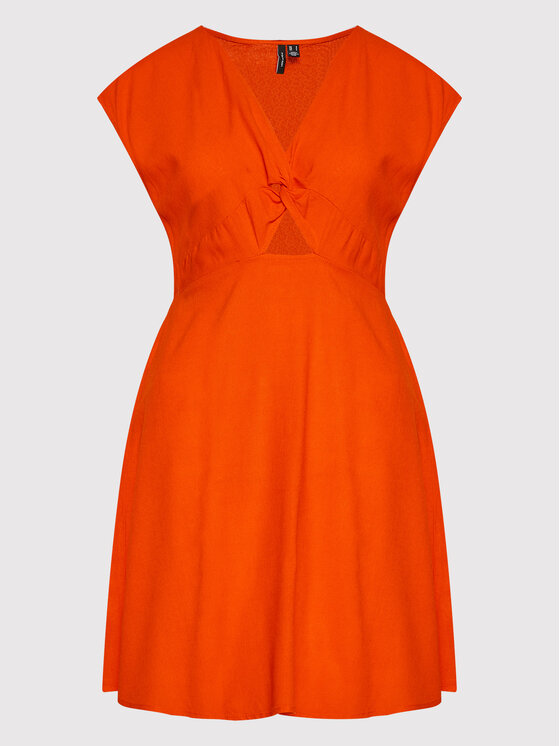 Vero Moda Sukienka letnia Jesmilo 10260353 Pomarańczowy Regular Fit zdjęcie nr 5
