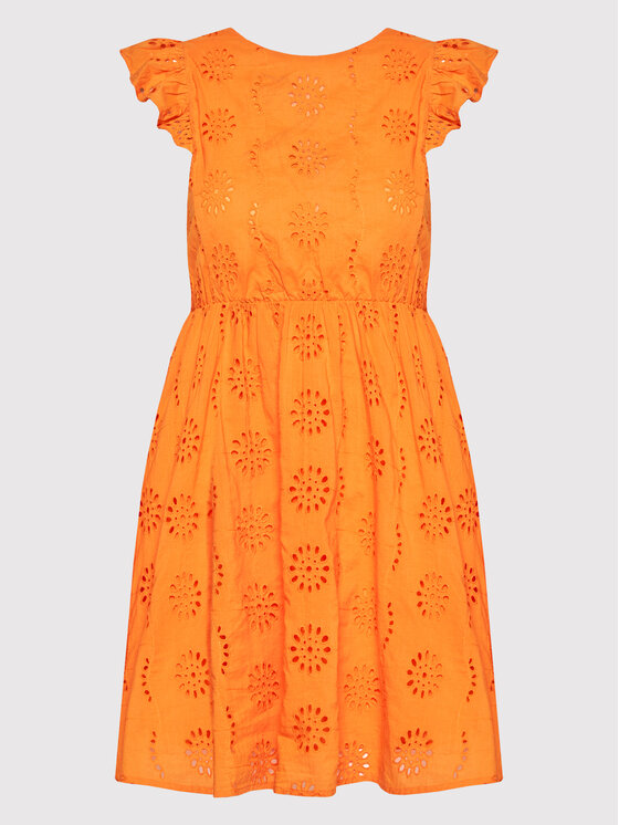 Vero Moda Sukienka letnia Naima 10263155 Pomarańczowy Regular Fit zdjęcie nr 5