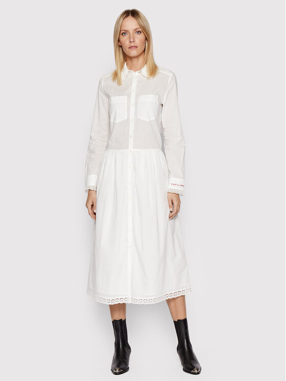 Zadig&Voltaire Sukienka koszulowa Ruthy WWDR00007 Biały Regular Fit