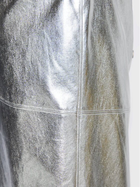 Armani Exchange Spódnica z imitacji skóry 6LYN14 YNVXZ 6908 Srebrny Regular Fit zdjęcie nr 5
