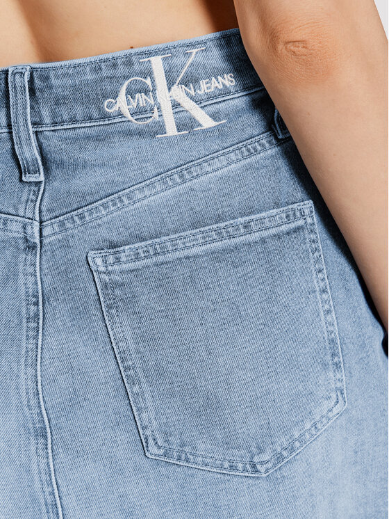 Calvin Klein Jeans Spódnica jeansowa J20J216510 Niebieski Regular Fit zdjęcie nr 4