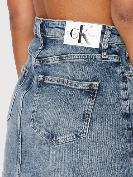 Calvin Klein Jeans Spódnica jeansowa J20J218474 Niebieski Regular Fit zdjęcie nr 4