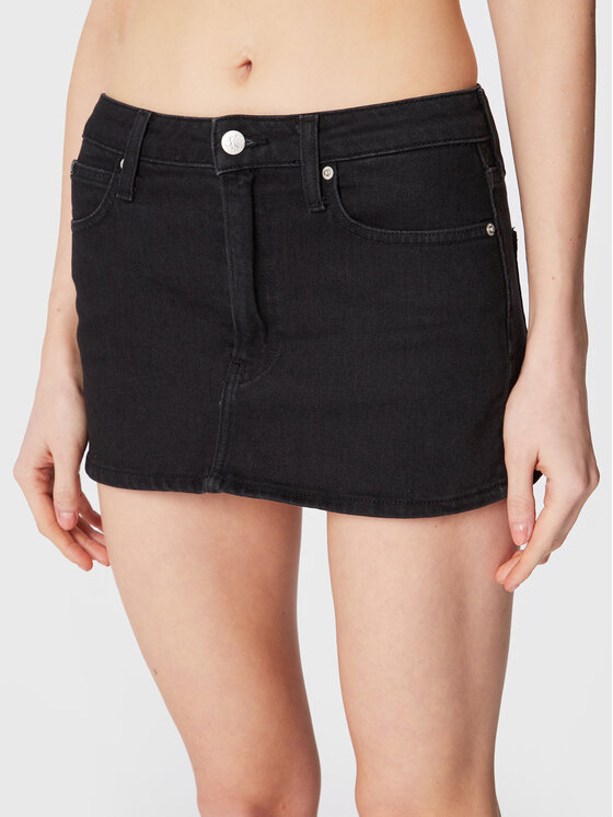 Calvin Klein Jeans Spódnica jeansowa J20J220468 Czarny Regular Fit