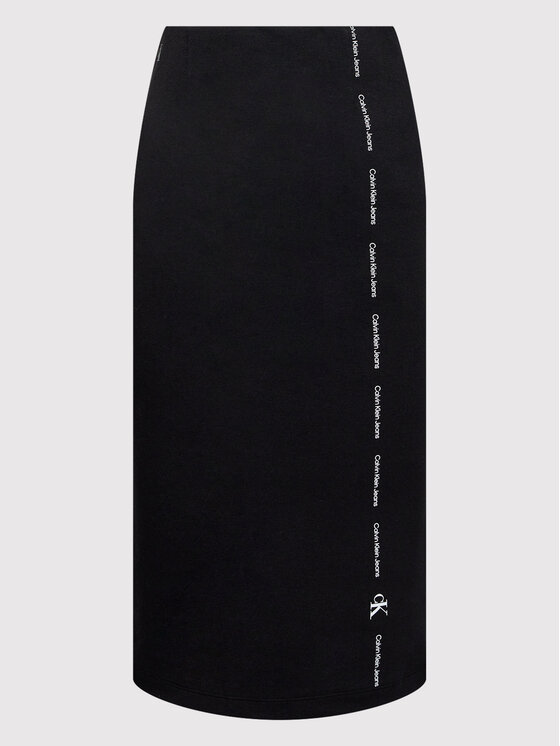 Calvin Klein Jeans Spódnica ołówkowa Repeat Logo J20J217643 Czarny Regular Fit zdjęcie nr 5