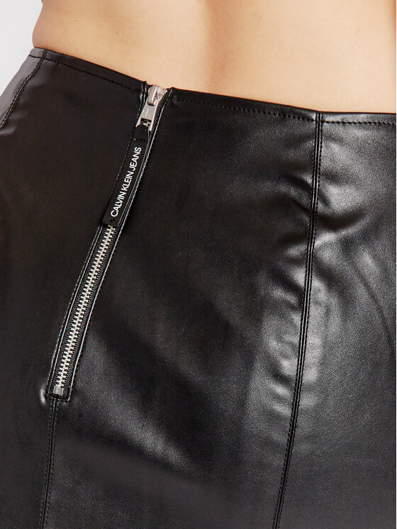 Calvin Klein Jeans Spódnica z imitacji skóry J20J216454 Czarny Slim Fit zdjęcie nr 4