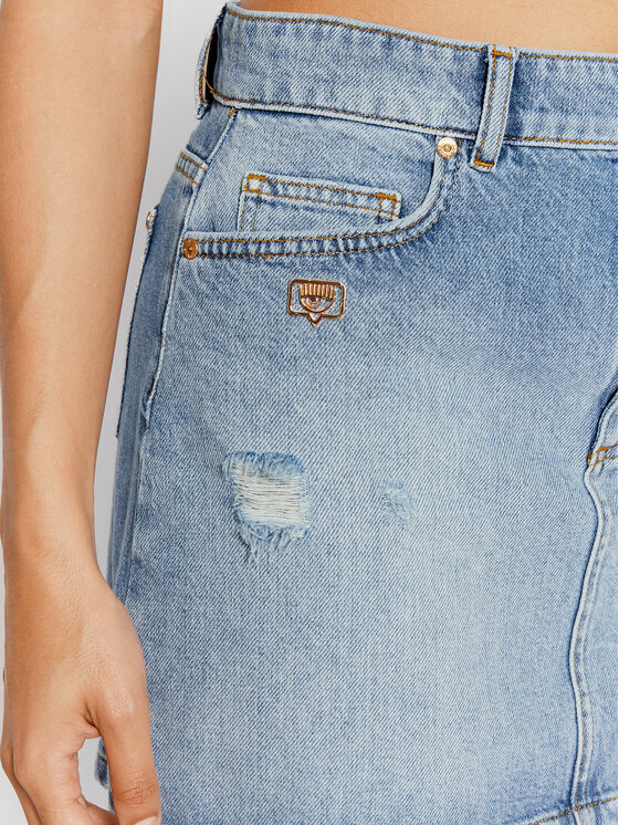 Chiara Ferragni Spódnica jeansowa 72CBE802 Niebieski Regular Fit zdjęcie nr 3