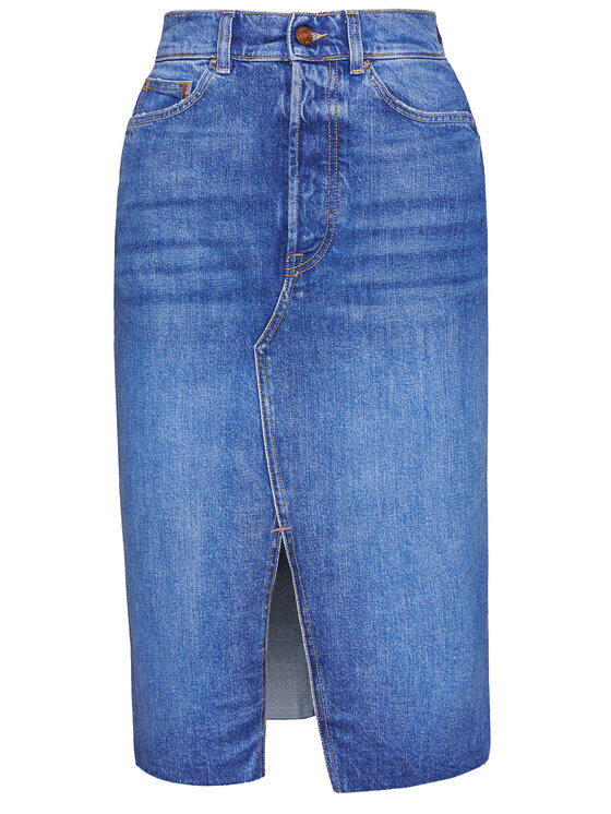 Guess Spódnica jeansowa W1RD96 D4AM1 Niebieski Regular Fit zdjęcie nr 5