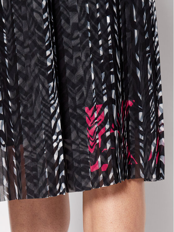 KARL LAGERFELD Spódnica plisowana Zebra 221W1200 Czarny Regular Fit zdjęcie nr 4