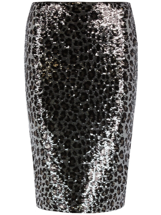 MICHAEL Michael Kors Spódnica ołówkowa Leopard Sequined MF97EZXCJE Srebrny Regular Fit zdjęcie nr 5