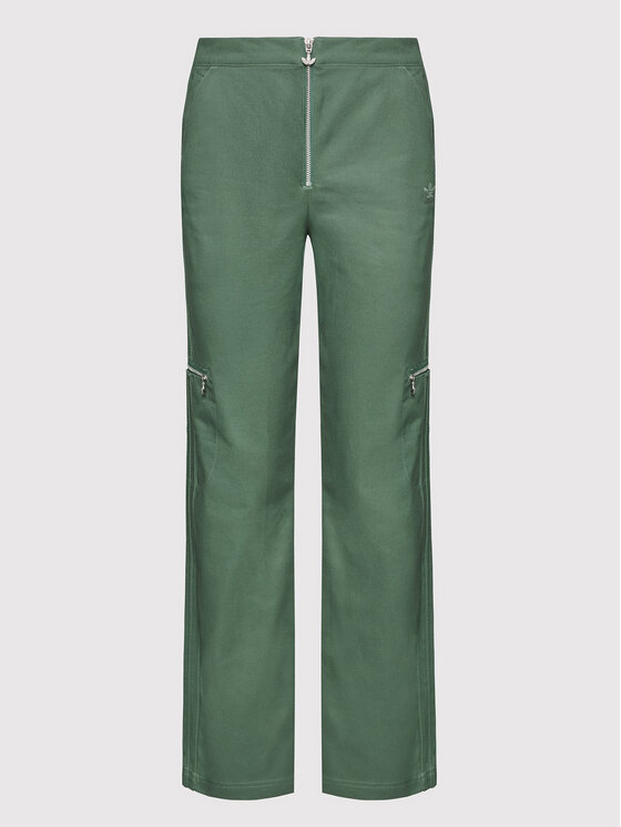 adidas Spodnie materiałowe Twill HE4737 Zielony Regular Fit zdjęcie nr 5