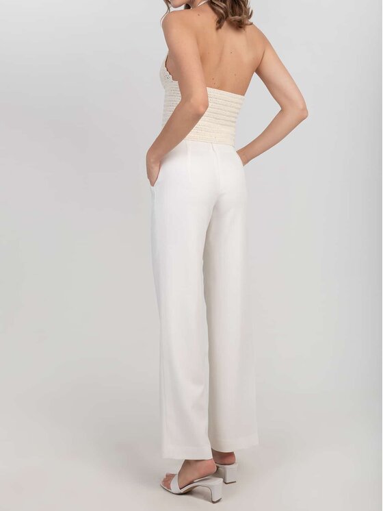 Aleksandra Suska Spodnie garniturowe Spodnie wełniane Biały Tailored Fit zdjęcie nr 2
