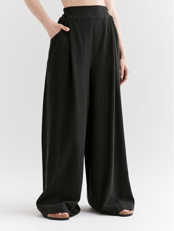 Americanos Spodnie materiałowe Alabama Wide Czarny Oversize