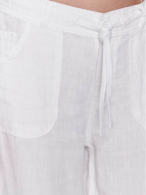 BDG Urban Outfitters Spodnie materiałowe BDG LINEN FIVE POCKET 76475037 Biały zdjęcie nr 4
