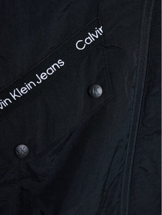 Calvin Klein Jeans Kurtka przejściowa Logo Tape IB0IB01662 Czarny Regular Fit zdjęcie nr 3