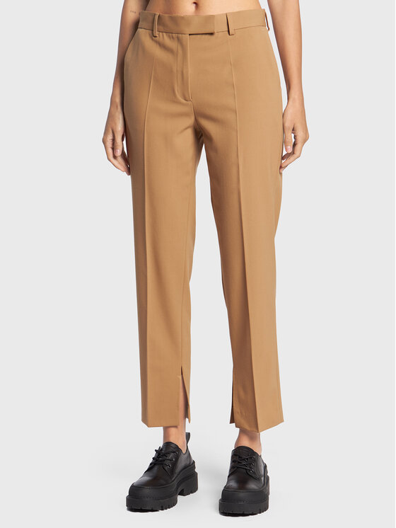 Calvin Klein Spodnie materiałowe K20K204621 Beżowy Slim Fit