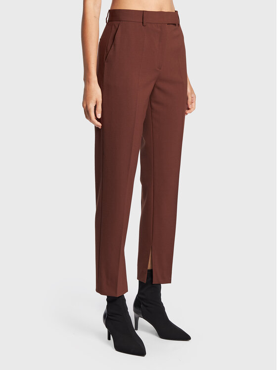 Calvin Klein Spodnie materiałowe K20K204621 Brązowy Slim Fit