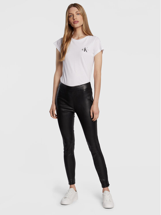 Calvin Klein Spodnie skórzane Essential K20K204168 Czarny Slim Fit zdjęcie nr 2