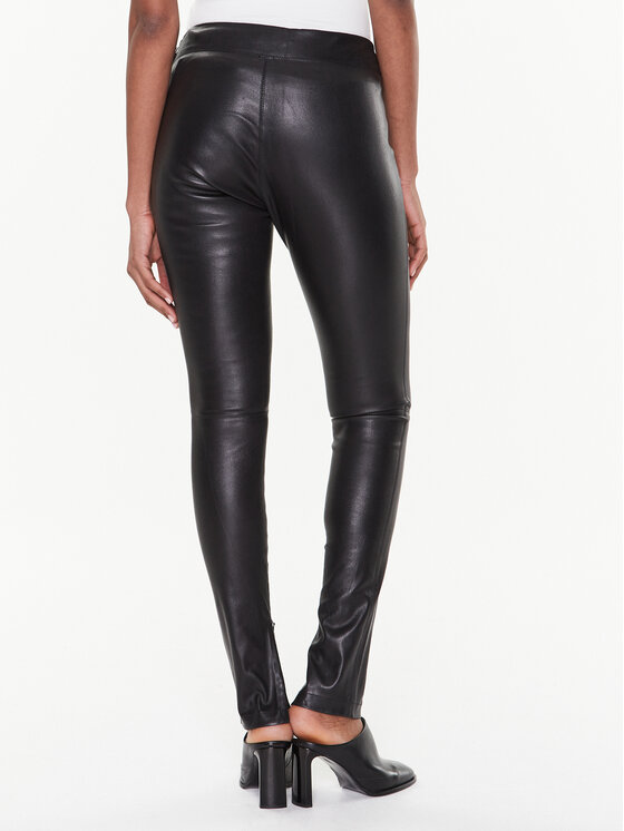 Calvin Klein Spodnie skórzane K20K205363 Czarny Slim Fit zdjęcie nr 3