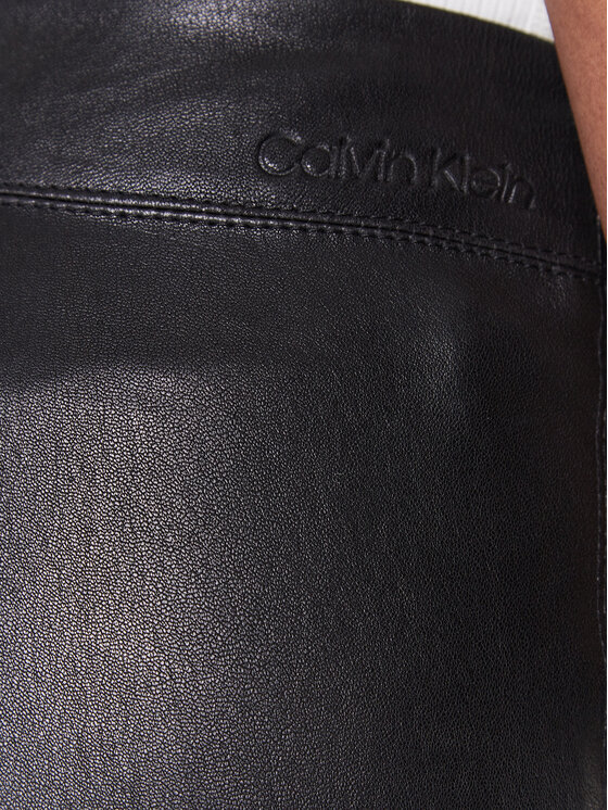 Calvin Klein Spodnie skórzane K20K205363 Czarny Slim Fit zdjęcie nr 4