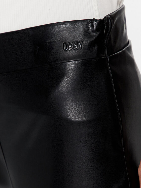 DKNY Spodnie z imitacji skóry P2HKTO61 Czarny Slim Fit zdjęcie nr 4