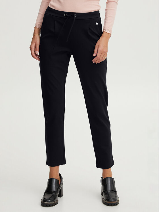 Fransa Spodnie materiałowe 20605622 Czarny Regular Fit