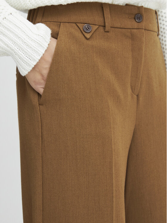 Fransa Spodnie materiałowe 20611709 Brązowy Regular Fit zdjęcie nr 4