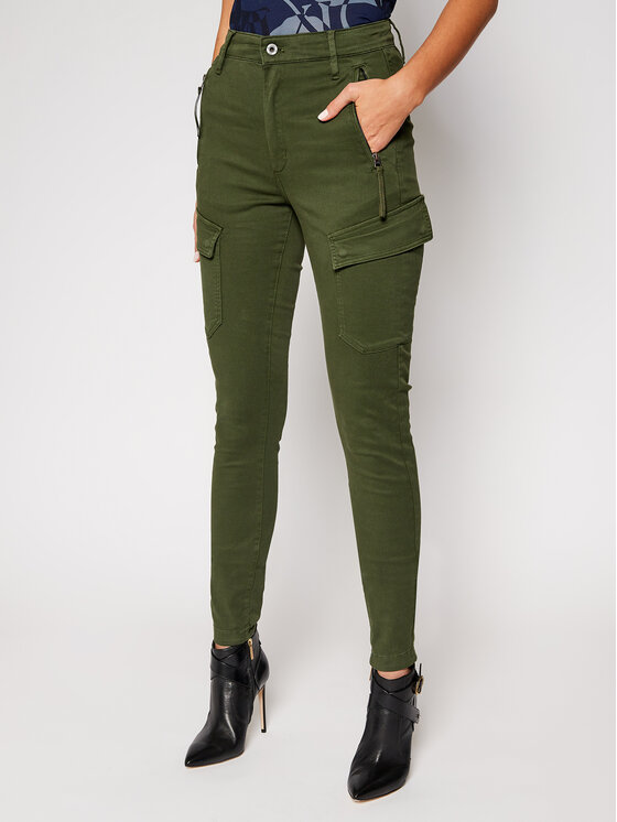G-Star Raw Spodnie materiałowe High G-Shape D18051-C106-C026 Zielony Skinny Fit