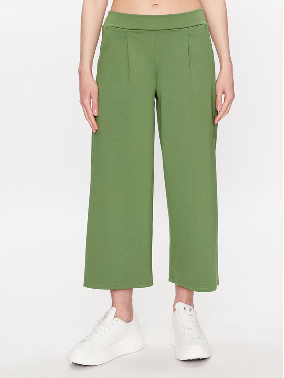ICHI Spodnie materiałowe 20116301 Zielony Relaxed Fit