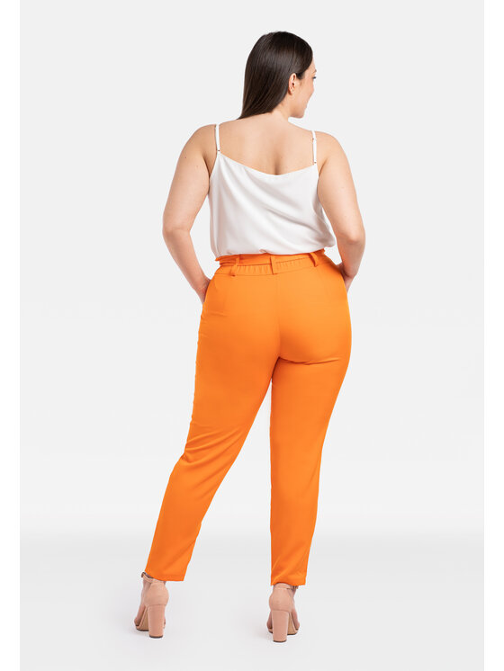 KARKO Spodnie materiałowe KOSTA Pomarańczowy Fitted Fit zdjęcie nr 3
