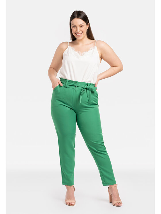 KARKO Spodnie materiałowe KOSTA Zielony Fitted Fit