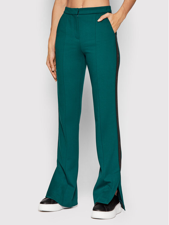 KARL LAGERFELD Spodnie materiałowe Punto 220W1002 Zielony Regular Fit