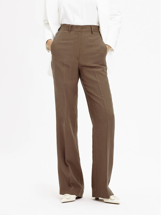 KMX Fashion Spodnie materiałowe 805950005 Brązowy Straight Fit zdjęcie nr 3