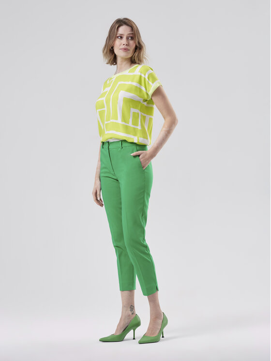 KMX Fashion Spodnie materiałowe 806420022 Zielony Fitted Fit