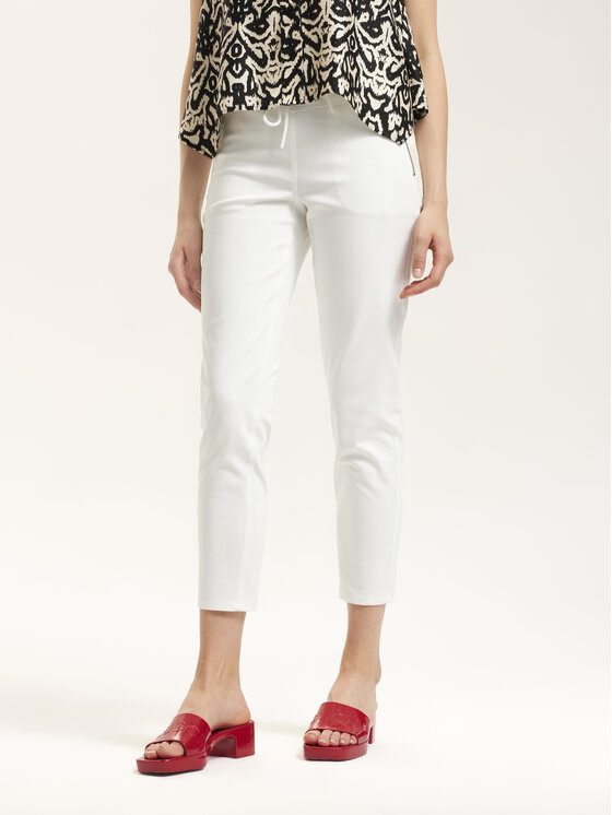 KMX Fashion Spodnie materiałowe 806930009 Biały Fitted Fit zdjęcie nr 3