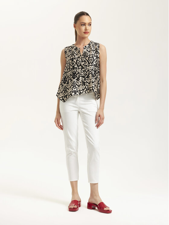 KMX Fashion Spodnie materiałowe 806930009 Biały Fitted Fit